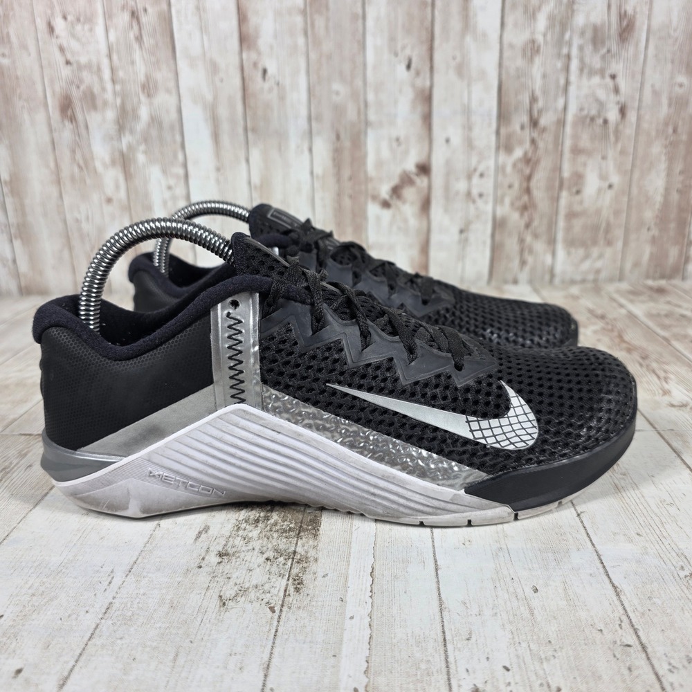 Nike Metcon 5 Womens Training Shoes Black Silver AT3160-010 Size 9 Gym Sneakers